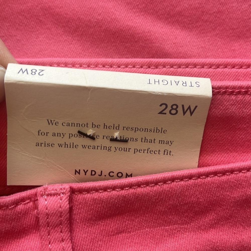 NYDJ PLUS Marilyn Straight Ankle Denim Jeans Pink Punch Lift N Tuck, Women’s 28W - Picture 4 of 6